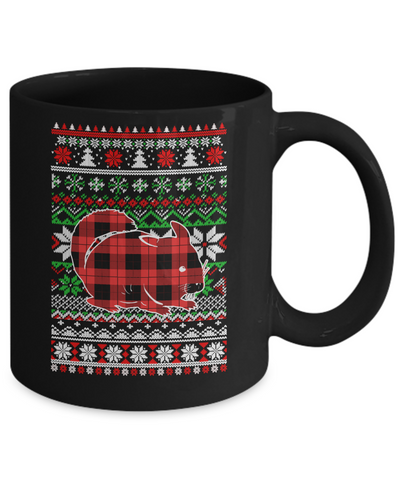 Chinchilla Red Plaid Ugly Christmas Sweater Funny Gifts Mug Coffee Mug | Teecentury.com