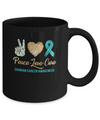 Peace Love Cure Ovarian Cancer Awareness Mug Coffee Mug | Teecentury.com