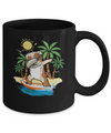Summer Vacation Dabbing Bulldog Surfing Surfboard Gift Mug Coffee Mug | Teecentury.com