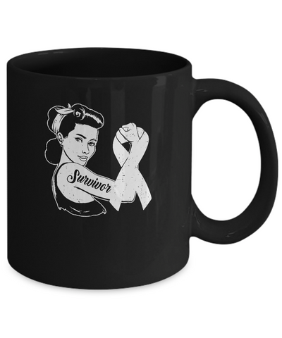 We Can Cure It Lung Cancer Clear Awareness Survivor Mug Coffee Mug | Teecentury.com