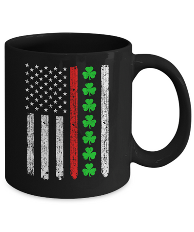 Thin Red Line Shamrock Irish St Patricks Day Fireman Mug Coffee Mug | Teecentury.com