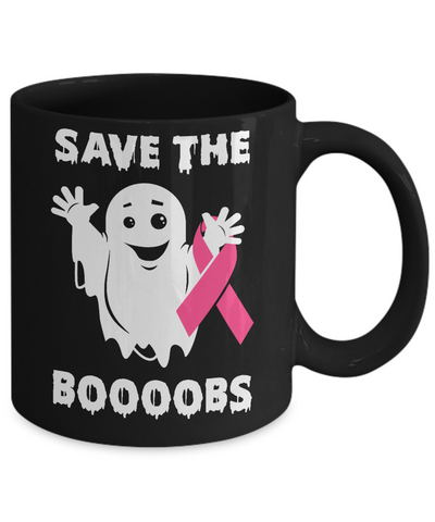 Halloween Save The Boobs Breast Cancer Awareness Mug Coffee Mug | Teecentury.com