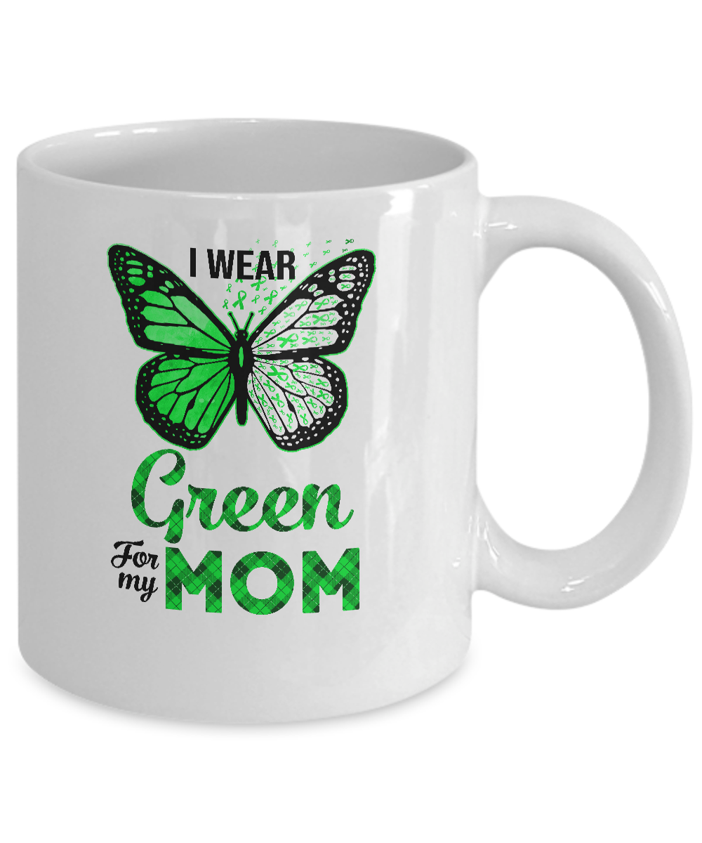 I Wear Green For My Mom Butterfly Kidney Disease Awareness Mug Coffee Mug | Teecentury.com
