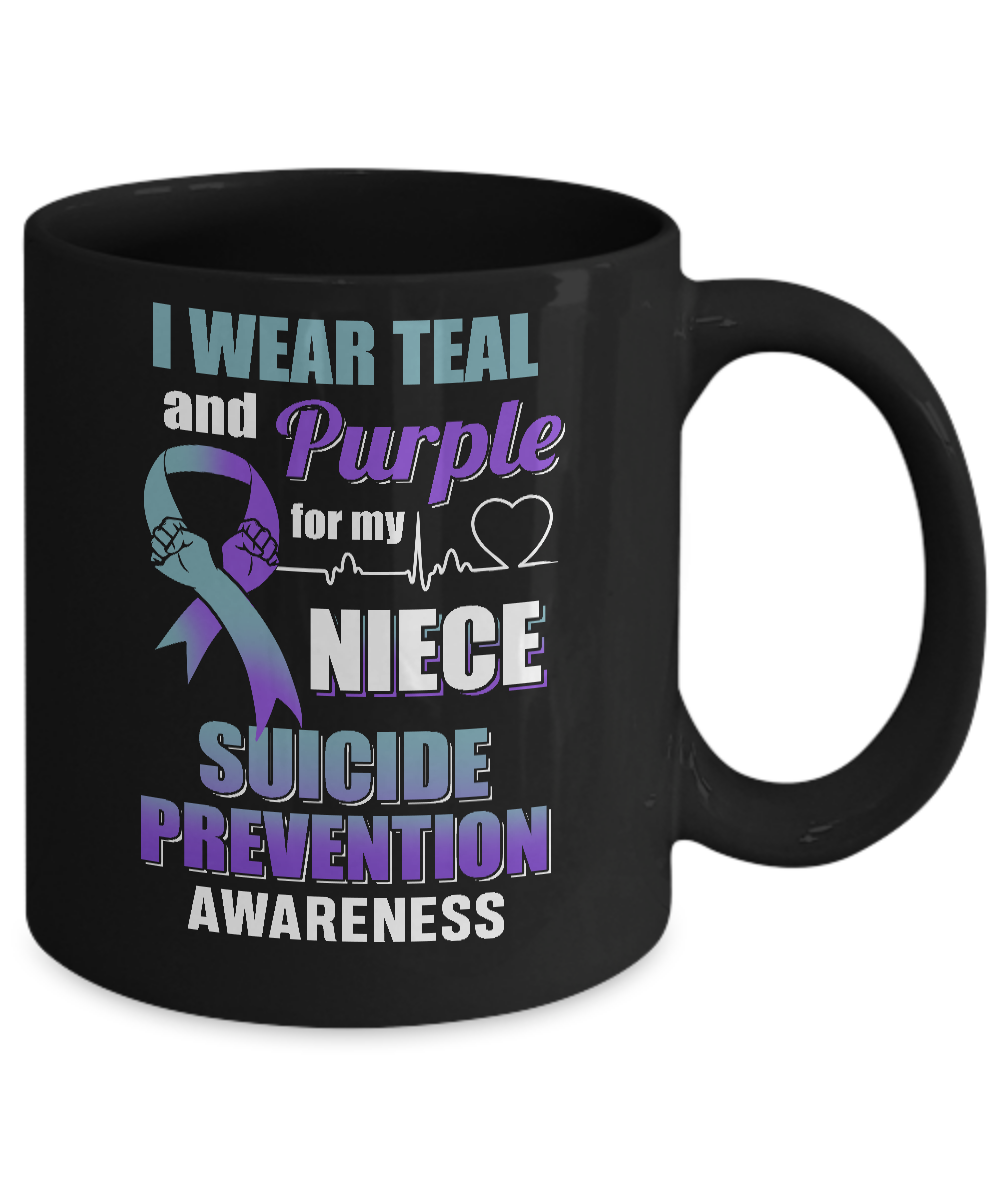 I Wear Teal And Purple For My Niece Suicide Prevention Mug Coffee Mug | Teecentury.com