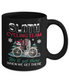 Sloth Cycling Team Lazy Sloth Sleeping On Bicycle Winter Snow Mug Coffee Mug | Teecentury.com
