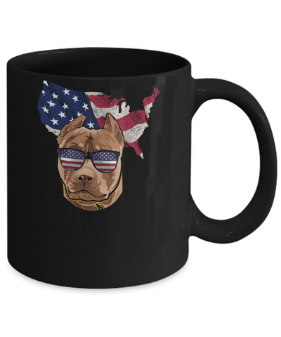 Funny Patriot Pit bull Dog 4Th Of July American Flag Mug Coffee Mug | Teecentury.com