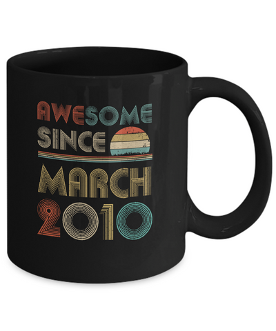 Awesome Since March 2010 Vintage 12th Birthday Gifts Mug Coffee Mug | Teecentury.com