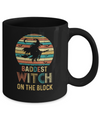 Baddest Witch On The Block Vintage Funny Halloween Gift Mug Coffee Mug | Teecentury.com