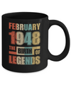 Vintage Retro February 1948 Birth Of Legends 74th Birthday Mug Coffee Mug | Teecentury.com