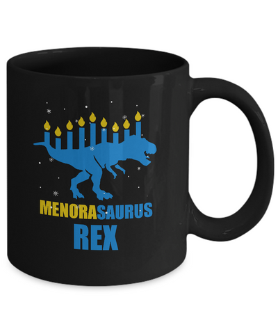 Hanukkah Dinosaur Tyrannosaurus Rex Menorah Menorasaurus Mug Coffee Mug | Teecentury.com