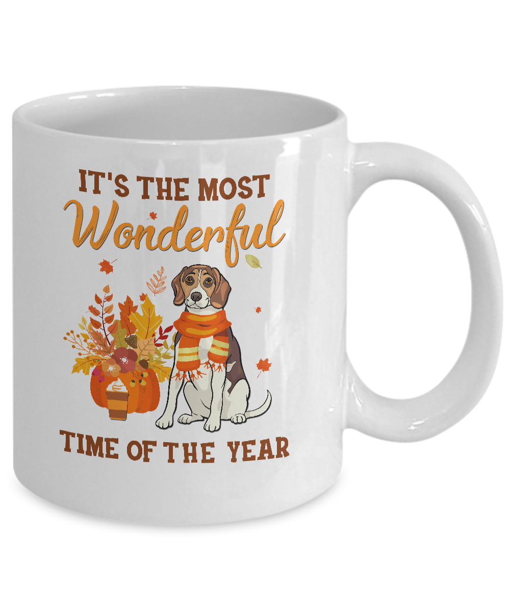 Beagle Autumn It's The Most Wonderful Time Of The Year Mug Coffee Mug | Teecentury.com