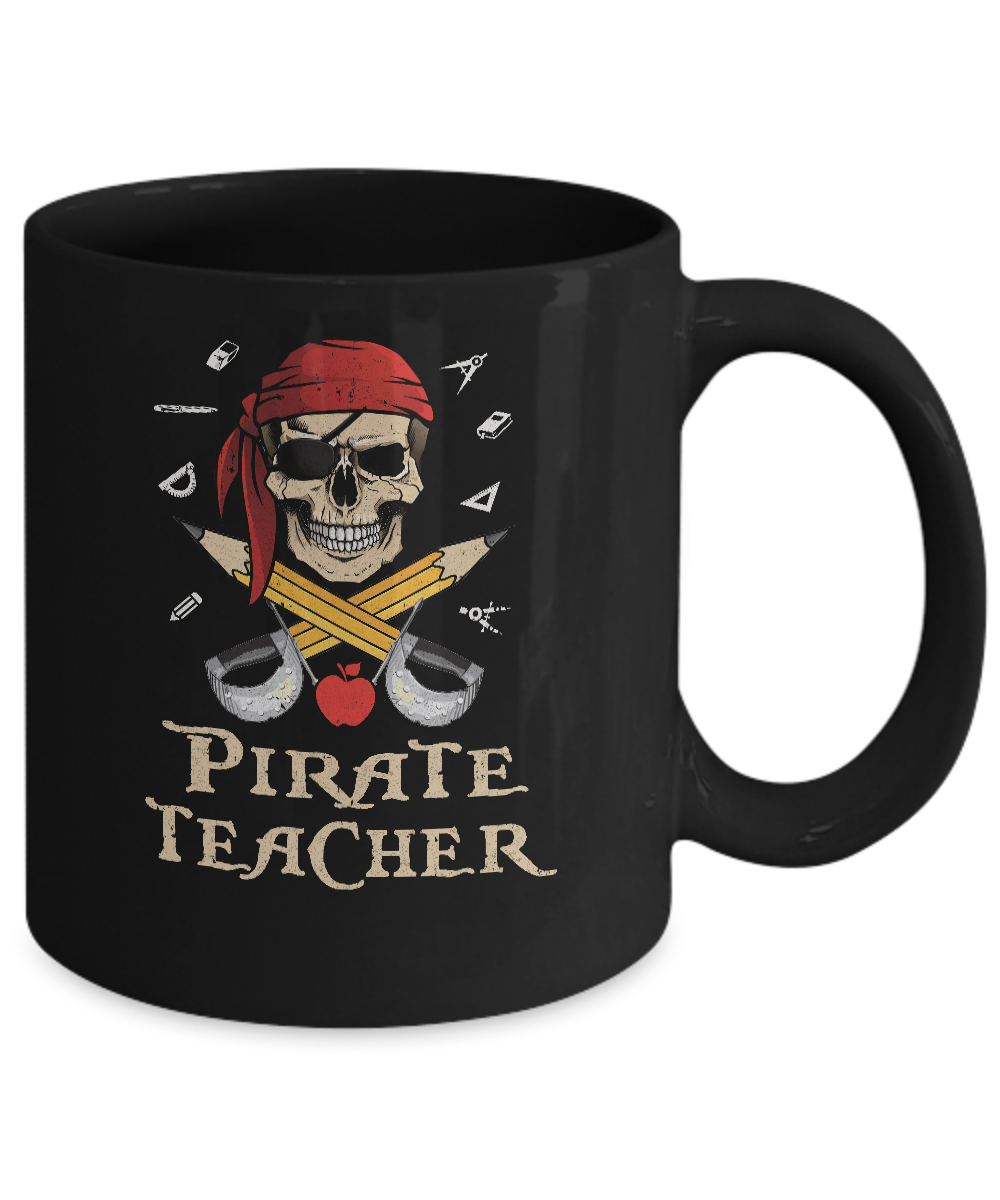 Funny Pirate Teacher Halloween Skull Adult Gift Mug Coffee Mug | Teecentury.com