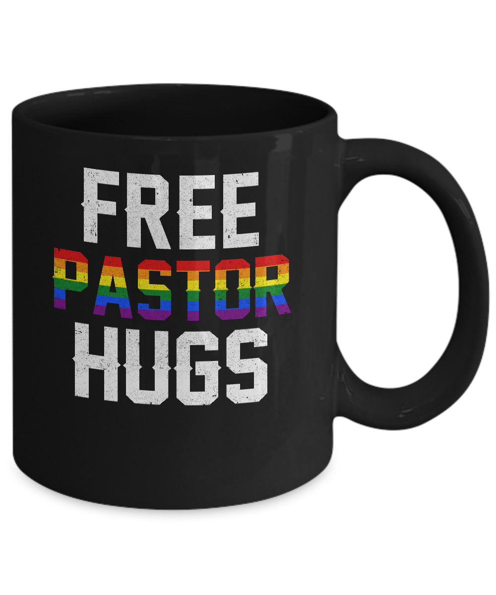 Free Pastor Hugs Support Gay LGBT Pride Rainbow Mug Coffee Mug | Teecentury.com
