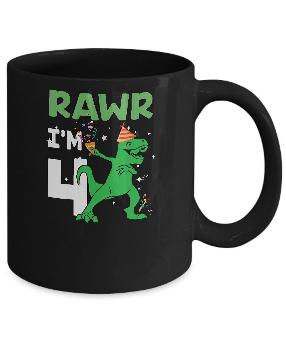 Rawr I'm 4 Birthday Gifts 2018 Dinosaur For Boys Mug Coffee Mug | Teecentury.com
