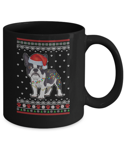 Bulldog Christmas Ugly Sweater Lights Dog Xmas Gift Mug Coffee Mug | Teecentury.com