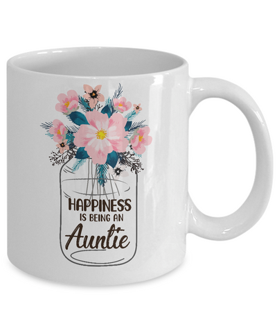 Happiness Is Being An Auntie Life Flower Auntie Gifts Mug Coffee Mug | Teecentury.com