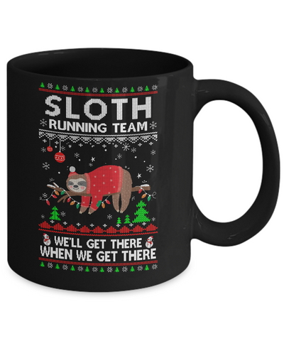 Funny Sloth Running Team Ugly Christmas Sweater Gift Mug Coffee Mug | Teecentury.com