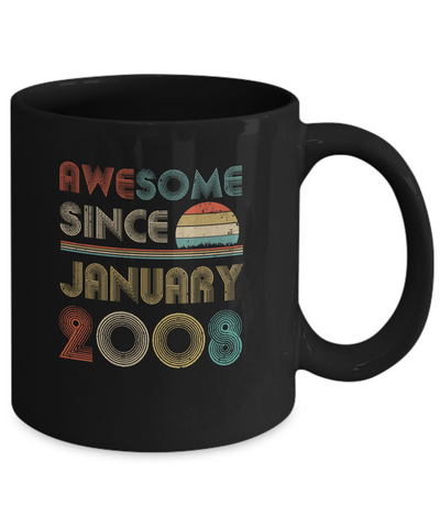 Awesome Since January 2008 Vintage 14th Birthday Gifts Mug Coffee Mug | Teecentury.com