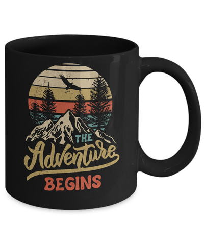 The Adventure Begins Climb The Mountain Vintage Mug Coffee Mug | Teecentury.com