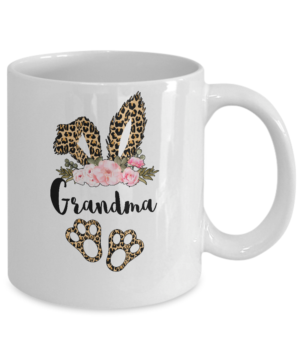 Flower Leopard Bunny Grandma Easter Day Women Gifts Mug Coffee Mug | Teecentury.com