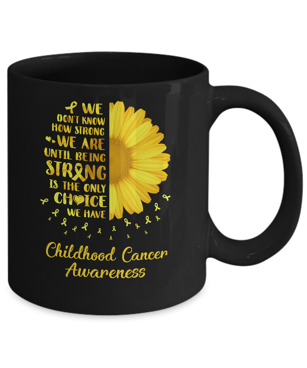 Being Strong Daisy Flower Gold Childhood Cancer Awareness Mug Coffee Mug | Teecentury.com