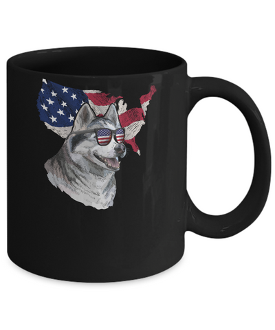 Funny Patriot Husky Dog 4Th Of July American Flag Mug Coffee Mug | Teecentury.com
