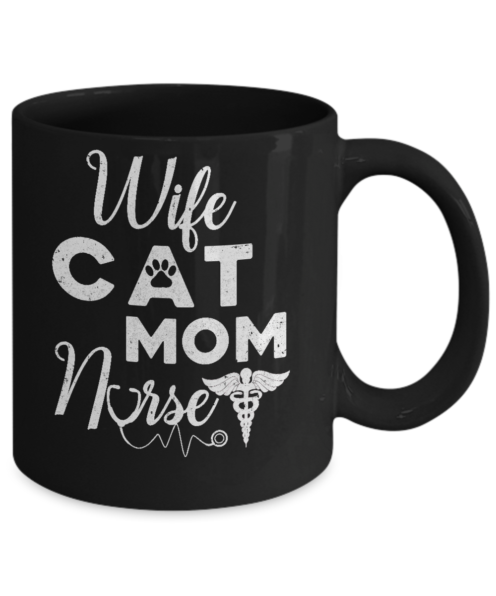 Wife Cat Mom Nurse Mug Coffee Mug | Teecentury.com