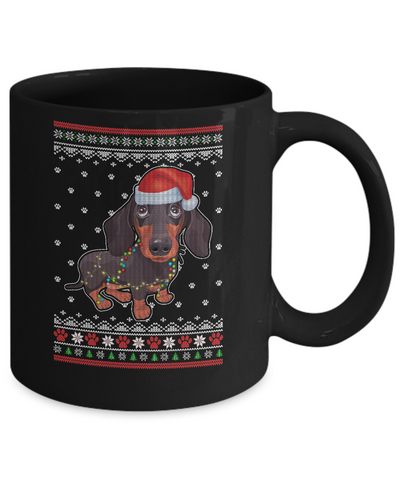 Dachshund Christmas Ugly Sweater Lights Dog Xmas Gift Mug Coffee Mug | Teecentury.com