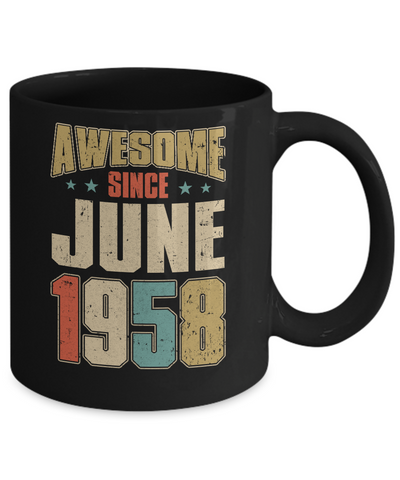 Vintage Retro Awesome Since June 1958 64th Birthday Mug Coffee Mug | Teecentury.com