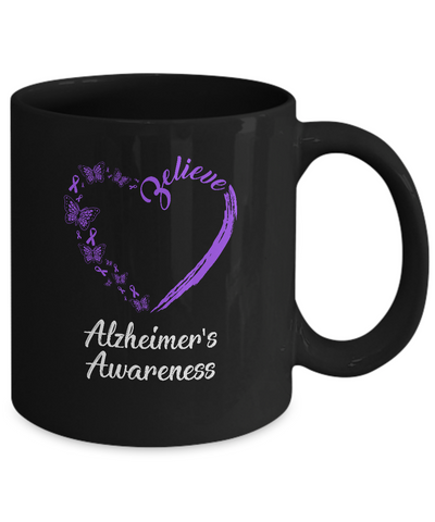 Butterfly Believe Alzheimer's Awareness Ribbon Gifts Mug Coffee Mug | Teecentury.com