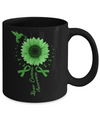 Hummingbird Sunflower Green Liver Cancer Awareness Mug Coffee Mug | Teecentury.com