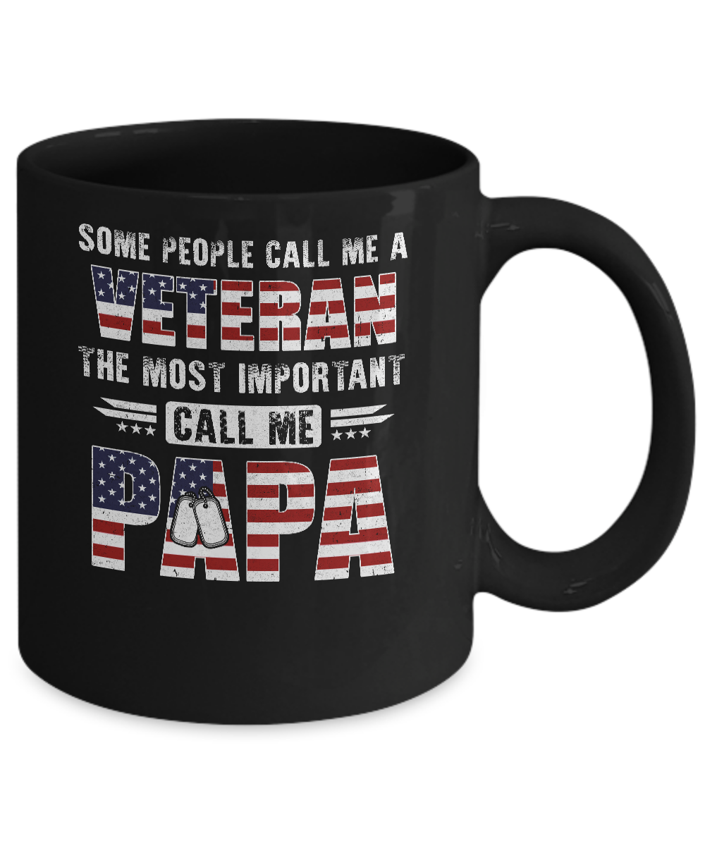 Some People Call Me A Veteran Papa Fathers Day Gifts Mug Coffee Mug | Teecentury.com