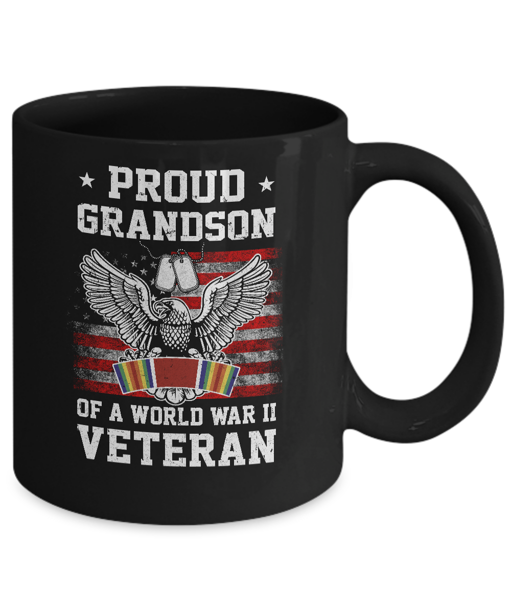 Proud Grandson Of World War 2 Veteran Patriotic Mug Coffee Mug | Teecentury.com