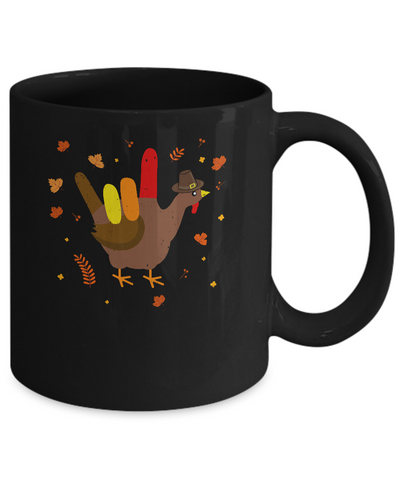 American Sign Language I Love You Thanksgiving Turkey Mug Coffee Mug | Teecentury.com