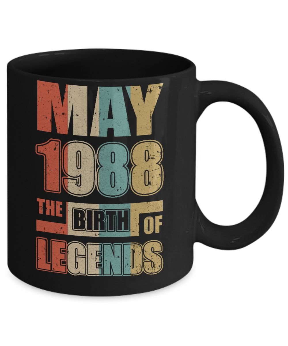 Vintage Retro May 1988 Birth Of Legends 34th Birthday Mug Coffee Mug | Teecentury.com