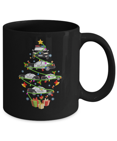 Police Officer Car Christmas Tree Ornament Decor Gift Mug Coffee Mug | Teecentury.com