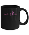 Breast Cancer Awareness Pink Ribbon Heartbeat Mug Coffee Mug | Teecentury.com