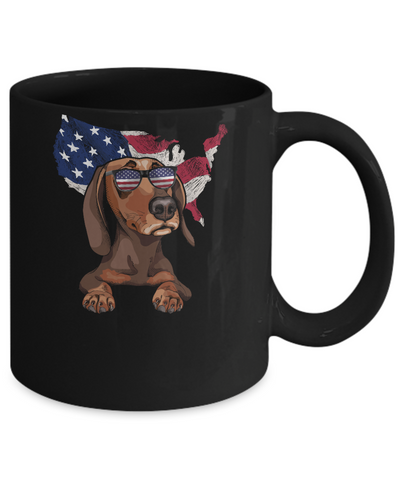 Funny Patriot Dachshund Dog 4Th Of July American Flag Mug Coffee Mug | Teecentury.com