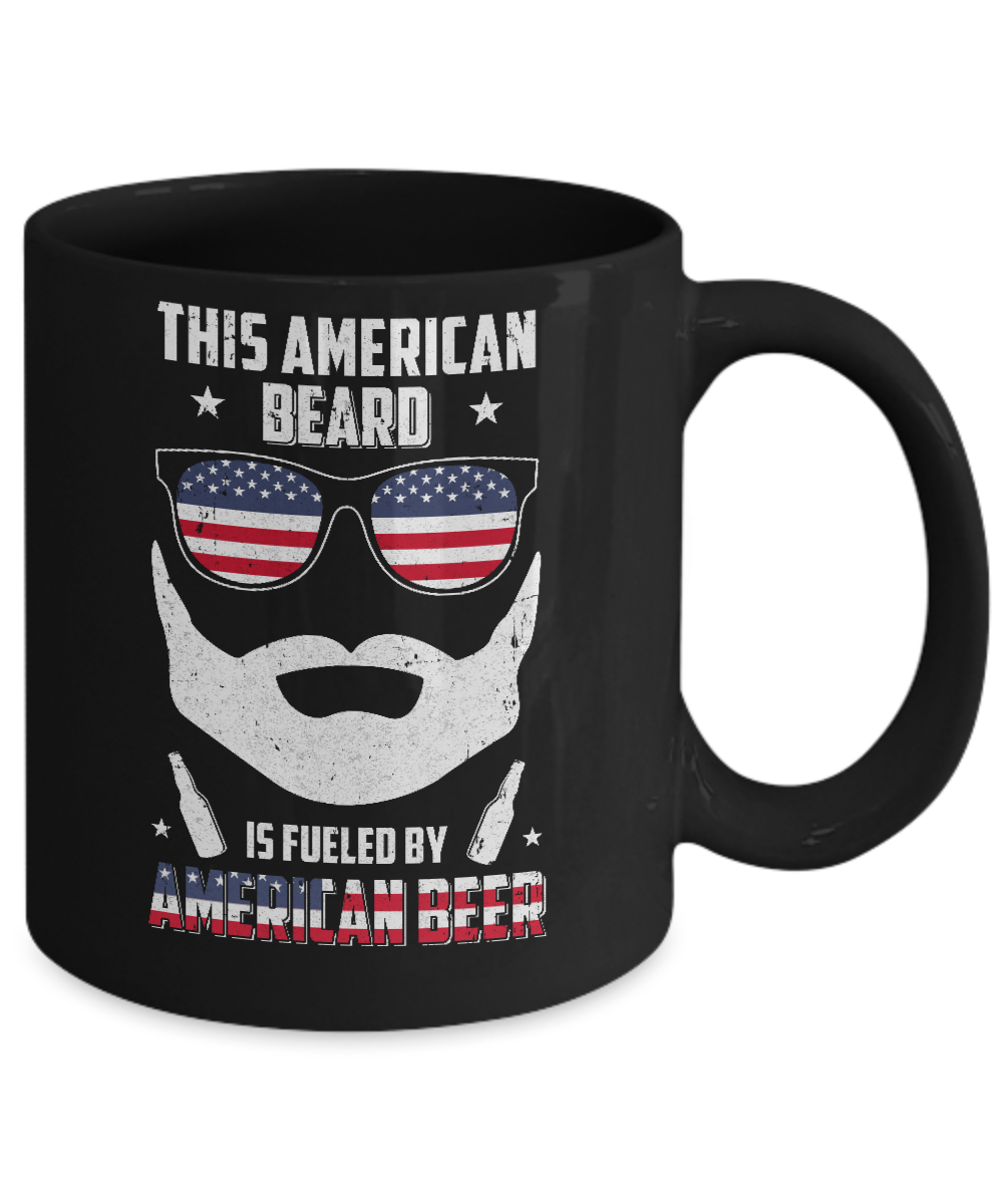 This American Beard Is Fueled By American Beer Mug Coffee Mug | Teecentury.com