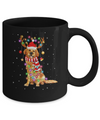 Cute Golden Retriever Christmas Lights Reindeer Pajamas Mug Coffee Mug | Teecentury.com