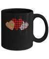 Three Hearts Leopard Buffalo Plaid Valentine's Day Mug Coffee Mug | Teecentury.com
