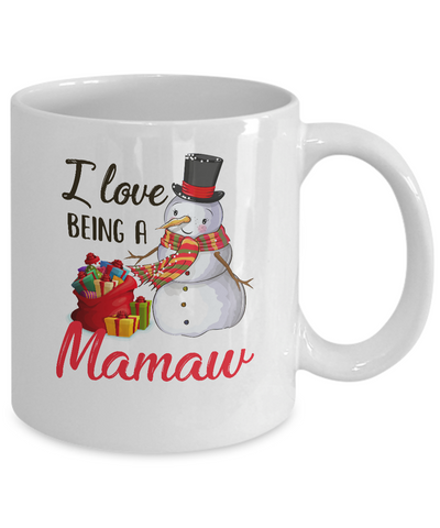 I Love Being A Mamaw Snowman Gift For Christmas Day Mug Coffee Mug | Teecentury.com