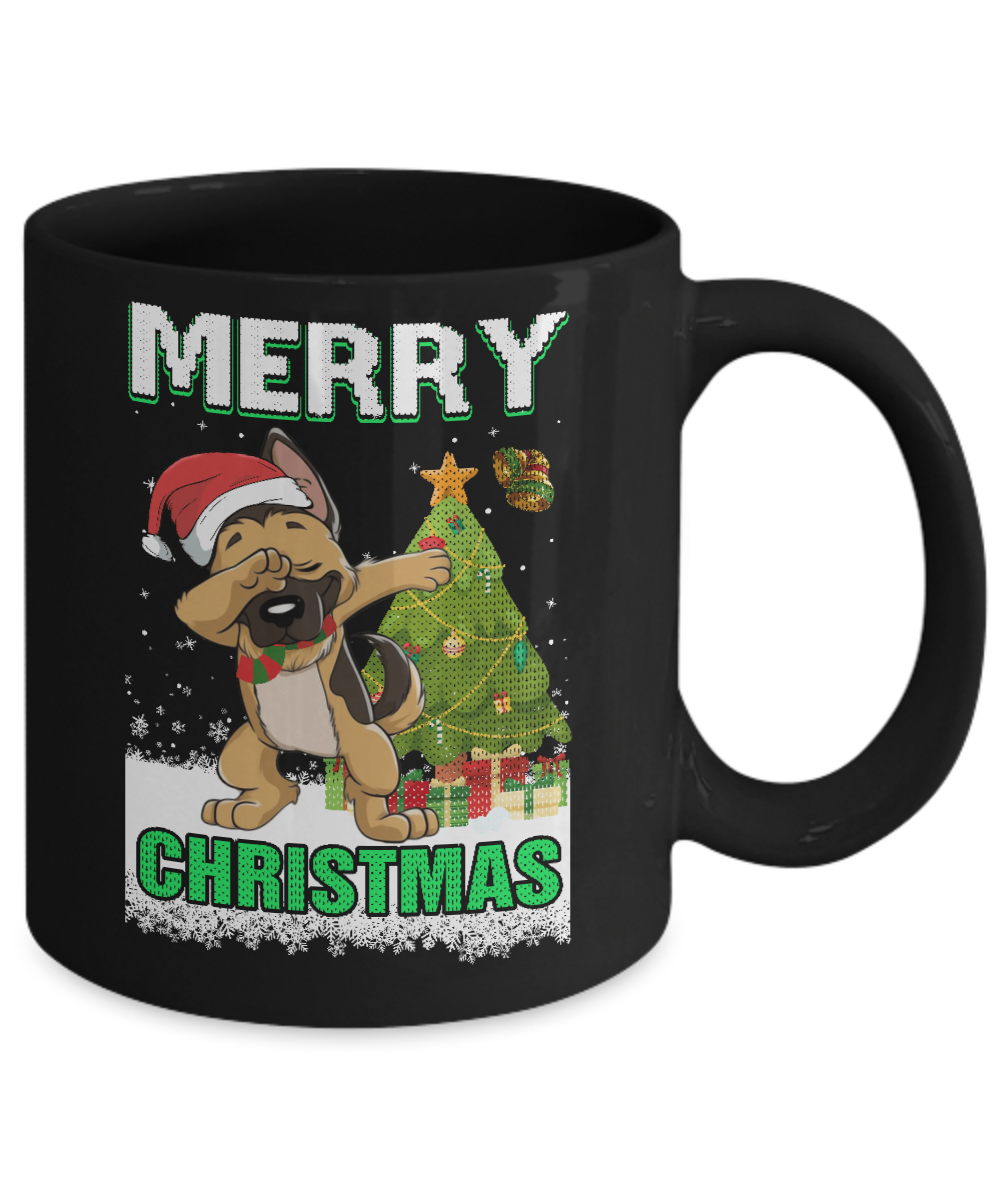 Cute German Shepherd Claus Merry Christmas Ugly Sweater Mug Coffee Mug | Teecentury.com
