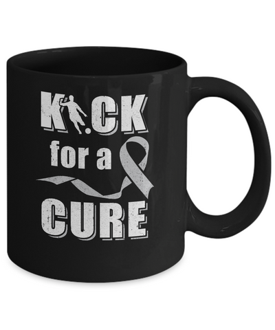 Kick For A Cure Soccer Gray Brain Cancer, Diabetes Awareness Mug Coffee Mug | Teecentury.com