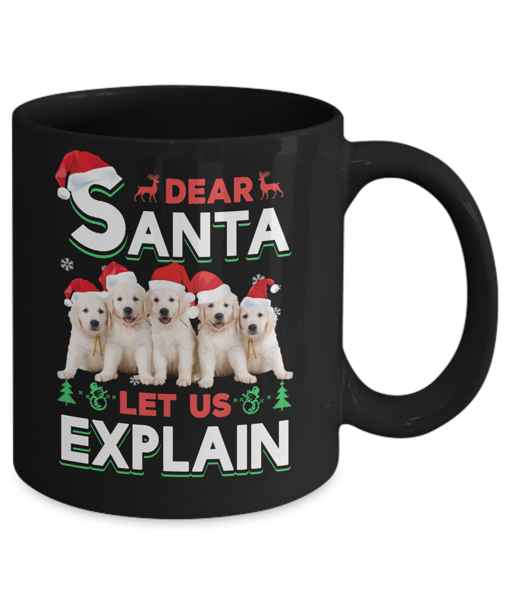 Dear Santa Funny Golden Retriever Puppies Christmas Gift Mug Coffee Mug | Teecentury.com