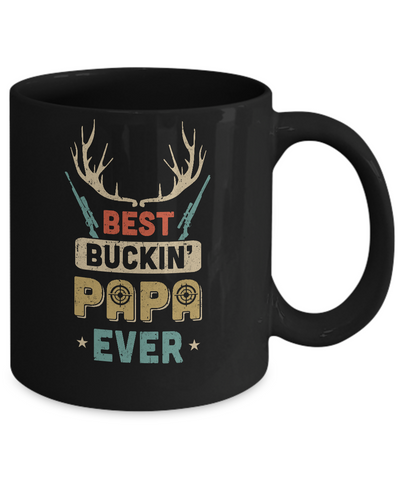 Vintage Best Buckin' Papa Ever Deer Hunting Mug Coffee Mug | Teecentury.com