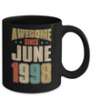 Vintage Retro Awesome Since June 1998 24th Birthday Mug Coffee Mug | Teecentury.com