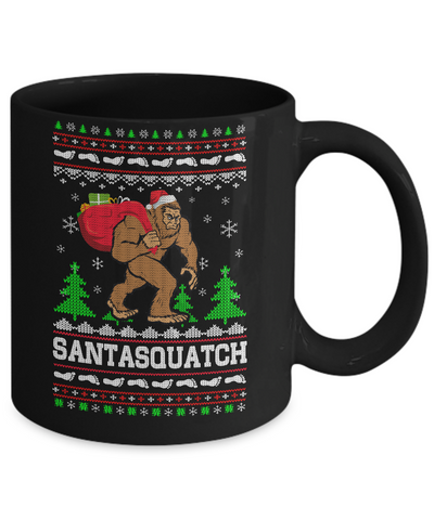 Funny Santasquatch Bigfoot Ugly Christmas Sweater Gift Mug Coffee Mug | Teecentury.com