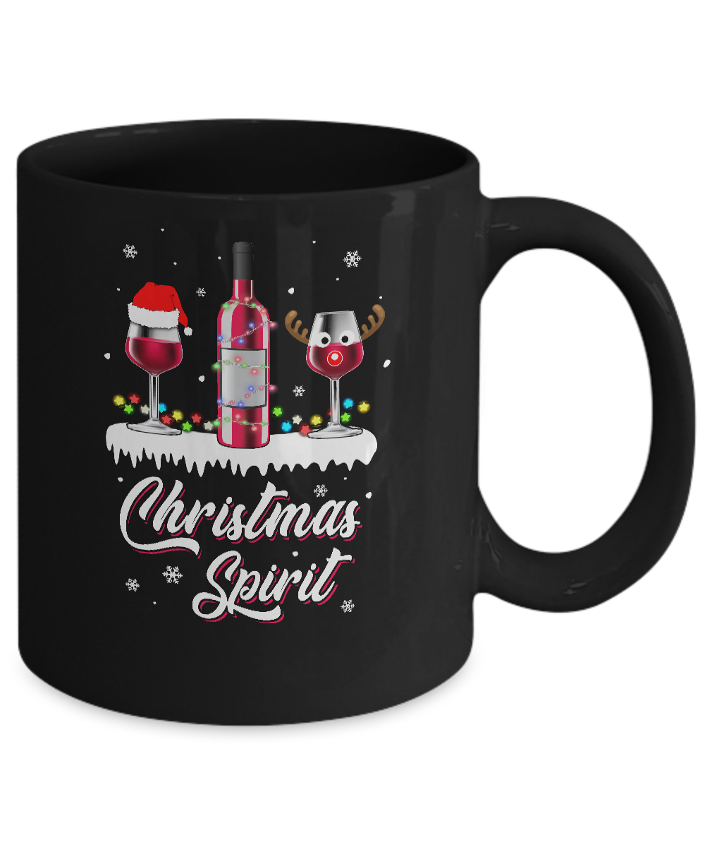 Christmas Spirits Santa Hat Wine Funny Christmas Gifts Mug Coffee Mug | Teecentury.com