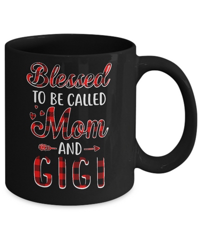 Red Buffalo Plaid Blessed To Be Called Mom And Gigi Mug Coffee Mug | Teecentury.com